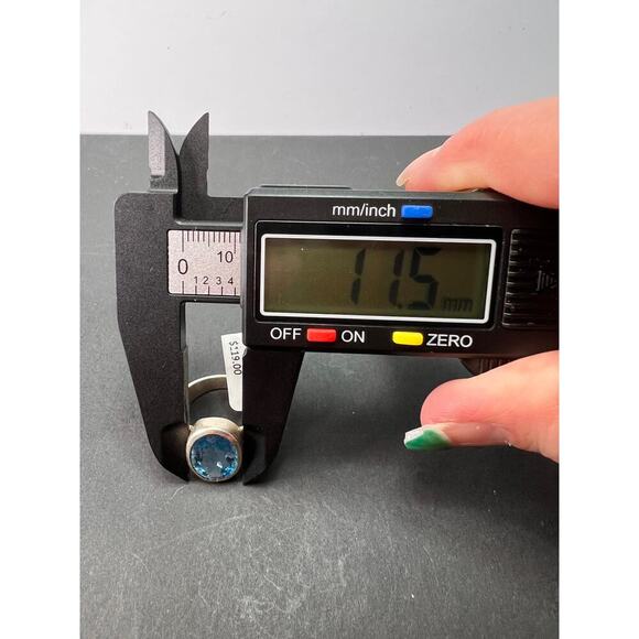 NEW Swiss blue topaz sterling silver ring size 8.5 / 6.64 grams - Picture 8 of 11